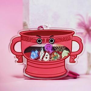 No MOQ Shaker Keychain Factory OEM Custom Acrylic Charms with Glitter Anime Keychain Acrylic Pendant Uv Printing