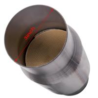 Konverter Katalitik Universal Aliran Tinggi 3 Inci Tipe Spun Inti Metalik 200 400 Sel Euro 456 Manifold Knalpot Performa Tinggi Tanpa CEL