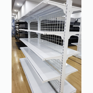 Estantería Góndola Blanca de Precio Económico, Usada para Tiendas, Supermercados, Estantería de Malla Metálica - Product Image 1