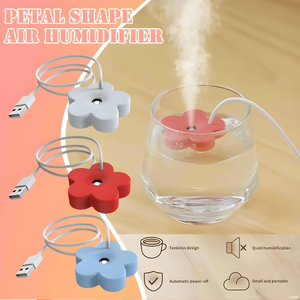 เครื่องเพิ่มความชื้นแบบพกพา รุ่นใหม่ ใช้งานสะดวก รูปทรงดอกไม้เล็กๆ ใช้คลื่นอัลตราโซนิก พร้อมฟังก์ชั่นกระจายกลิ่นหอม - Product Image 6