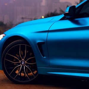 1.52 X 17m Matte Metal Light Lake Blue Chrome Vinyl Car Wrapped in Airless Foam Matte Satin Blue Vinyl Protective Film - Product Image 4