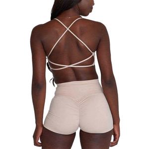 Soutien-gorge de sport professionnel de haute qualité en nylon, ensemble de yoga sexy et athlétique assorti, soutien-gorge de sport sans couture pour le vélo et shorts pour femmes - Product Image 6