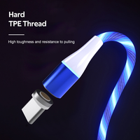 Câble USB magnétique 3 en 1 LED de haute qualité, 7 broches, charge rapide, câble USB 3 en 1, câble de chargeur de téléphone portable