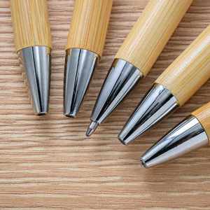 Custom 1mm Sustainable Writing Eco-Friendly <b>Bamboo</b> Pens, Wooden Retractable Ballpoint Pen - Product Image 3
