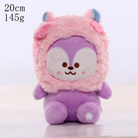 Peluche d'animal de dessin animé mignonne avec capuche en fleurs de cerisier roses, jouet en peluche doux de 20 cm pour enfants, filles, fans, décoration quotidienne, cadeau