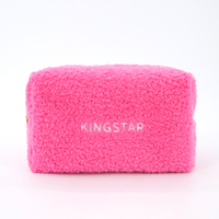 Sac à maquillage personnalisé OEM, petits sacs cosmétiques pour sac à main, femmes, filles, en peluche, simple, en forme de cœur, pochette de maquillage