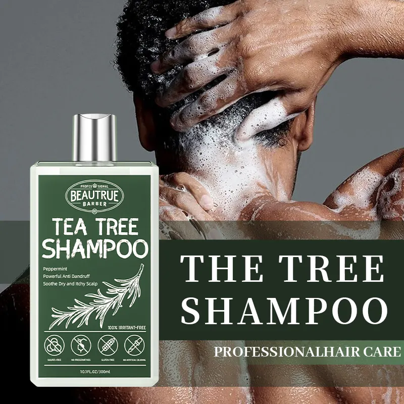 Champú y Acondicionador para el cabello de marca privada, libre de sulfato orgánico puro, aceite de árbol de té OEM