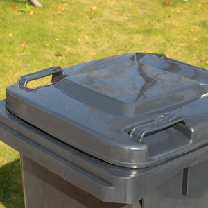 Poubelle de voirie de grande taille pour l'extérieur, Beijing, seau en plastique de 120L, industrielle avec roues, pour tri des déchets communautaires - Product Image 1
