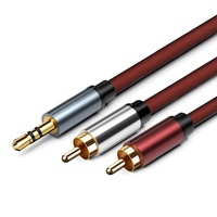 Câble audio 3,5 mm vers 2RCA double blindage haute qualité, câble AV répartiteur en Y pour PC, ordinateur portable, haut-parleur, amplificateur, téléviseur