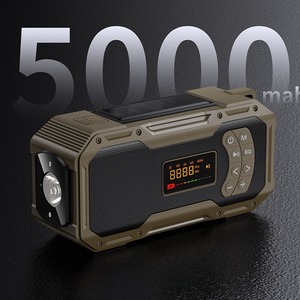 Haut-parleur portable avec panneau solaire, radio, lampe de poche, batterie rechargeable, utilisation en extérieur - Product Image 2