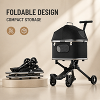 Poussette pour animaux de compagnie pliable, design de voyage avec roues pivotantes à 360°, maille respirante et cabine amovible, vente en gros OEM
