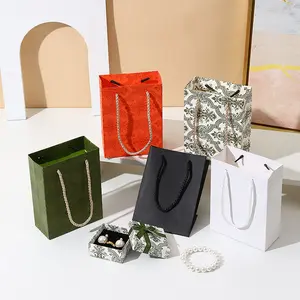 JuYi Custom brand logo high-end Scarves glasses Small Shopping Paper Bag cosmetics folding jewelry gift bag