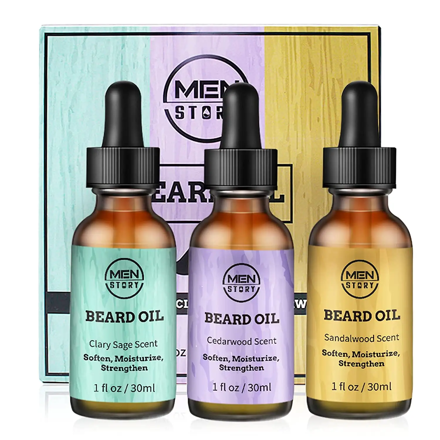 Beard Growth Oil With Cedarwood  Sandalwood  and Sage Beard Care Private Label Moisturizing  Softening Beard Growth Kit