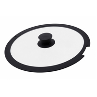Couvercle en verre trempé de 28 cm avec bord en silicone pour casseroles et poêles