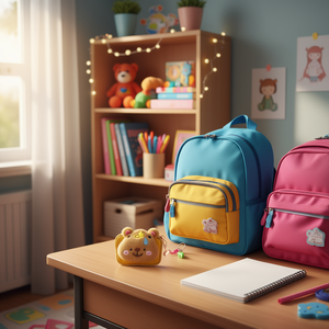 Porte-monnaie en peluche en forme de visage d'ours, portefeuille à fermeture éclair de 7 pouces, porte-clés de dessin animé pour enfants et filles - Product Image 4