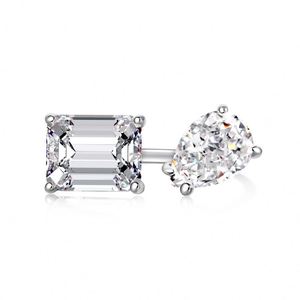 Dylam Eternity Wedding <b>Ring</b> 925 <b>Sterling</b> <b>Silver</b> 2 Stone <b>Adjustable</b> Open Diamond Ice Out Cut Engagement Anniversary <b>Ring</b> Band - Product Image 1