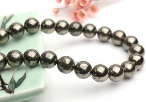 Venta al por mayor DIY facetado cuentas de piedras preciosas de 3-16MM tamaño de selección <span class=keywords><strong>jaspe</strong></span> Natural cuentas redondas de pirita para la fabricación de joyas - Product Image 5