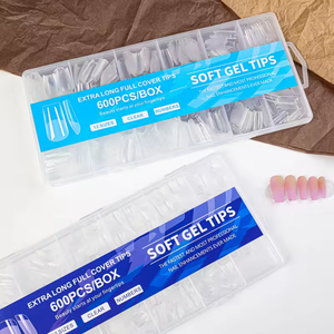 600Pcs French Square Short Coffin Soft Gel <b>Nail</b> Tips Full Cover Clear Press on <b>Extension</b> Tips - Product Image 6