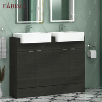 Meuble-lavabo de salle de bain moderne sur pied de 60 cm, plusieurs couleurs, 2 portes avec lavabo semi-encastré