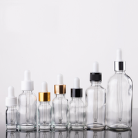 10ml 20ml 30ml 50ml 100ml échantillon gratuit soin de la peau sérum emballage cosmétique vide doré argent verre compte-gouttes bouteille d'huile essentielle