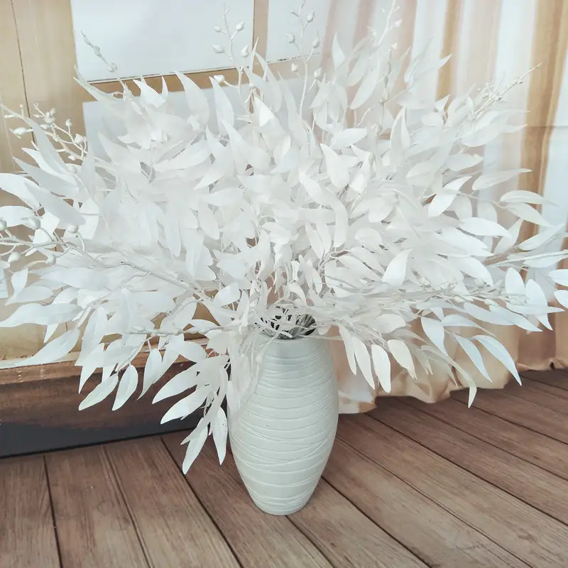 工場販売5フォークシルクヤナギ葉結婚式植物装飾人工ヤナギ枝