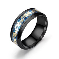 Bague en titane en acier inoxydable plaqué or 18 carats à motif de dragon rétro à la mode bijoux neutres à la mode avec un style durable