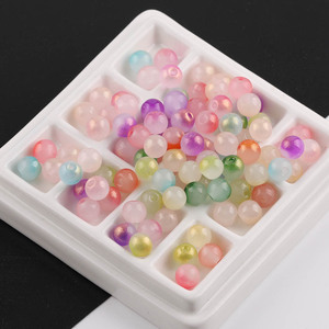 Crystal Lampwork Glass Beads Round Straight Hole For Jewelry Making DIY Accessories 8mm Multicolor Loose Beads - Product Image 4