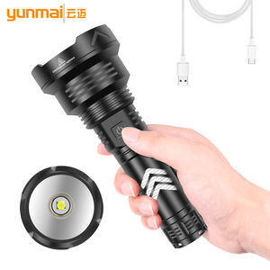 XHP90 ไฟฉายกำลังสูง 1500mAh 2500mAh ไฟ LED แบบชาร์จไฟได้แสงสีขาวระยะไกลโฟกัสคงที่อลูมิเนียมสะท้อนแสง - Product Image 5