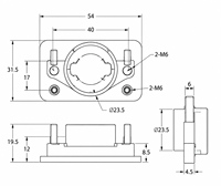 Support de fixation carré usiné CNC en acier inoxydable/aluminium pour base de poignée de porte ou fenêtre à battant