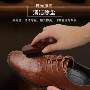 Cepillo para zapatos de crin de caballo Yinte, madera maciza, 2 piezas, para limpiar y pulir zapatos de cuero - Product Image 4