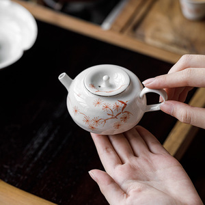 Guanlan Underglaze Painted Pine Breeze Teapot Porcelain Round With Lid Kung Fu <b>Tea</b> <b>Set</b> Afternoon <b>Tea</b> - Product Image 1