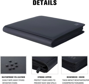 Carpeta para Tarjetas Deportivas <span class=keywords><strong>de</strong></span> 16 Bolsillos, Estuche <span class=keywords><strong>de</strong></span> Cuero para 1024 Tarjetas, para Fútbol, Pokémon, MTG2, Productos en Caja con Cubierta <span class=keywords><strong>de</strong></span> PU - Product Image 3