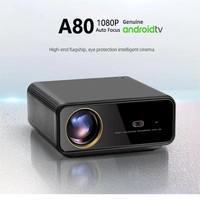 Projecteur professionnel A80 LED à longue portée, compatible 1080P et 4K, 1000 lumens ANSI, système d'exploitation Android, design portable