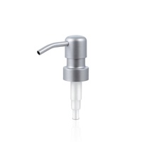 Pompe à savon en métal fabriquée en Chine, 28/400, acier inoxydable brossé, couleur argent mat, pompe distributrice de liquide pour bouteille