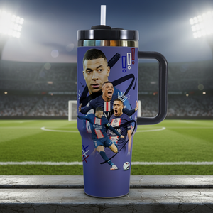 Gobelet isotherme en acier inoxydable 40 oz 2026 avec impression personnalisée de star de football, grande capacité, pour voiture, idéal pour les boissons glacées - Product Image 2