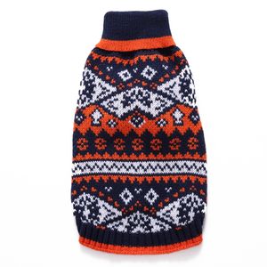 Suéter de perro de poliéster con estampado clásico de diseñador tejido a mano invierno cálido cuello de tortuga para perros grandes - Product Image 1