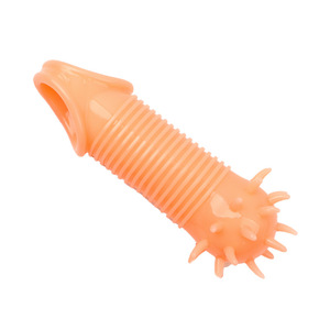 Anillo para pene de goma suave con púas y manga extendida para estimulación adulta - Product Image 4