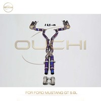 Système d'échappement haute performance OUCHI en alliage de titane Catback pour Ford Mustang GT 5.0L avec soupape d'échappement, tuyau de réglage automatique