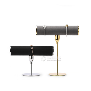 Plateau de présentation de bijoux en noir et gris de luxe, support de présentation d'anneaux et de bracelets en forme d'escalier - Product Image 6