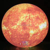 2m de diamètre Hermétique PVC Gonflable Illuminateur Globe Planètes Ballons Gonflable LED Sphères de Soleil