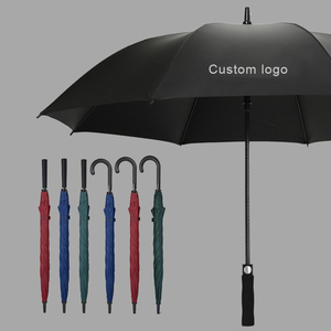 Ranguo Promotion Golf Umbrella Custom Logo 190T Pongee UV Proof Windproof Waterproof Luxury Straight Umbrella Quick Shipment