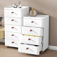 Armoire de rangement en plastique blanche de style japonais moderne à 3 tiroirs avec design modulable
