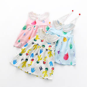 Robes pour bébés filles en satin ODM de Guangzhou, mode florale sans manches, vêtements d'été pour enfants - Product Image 2