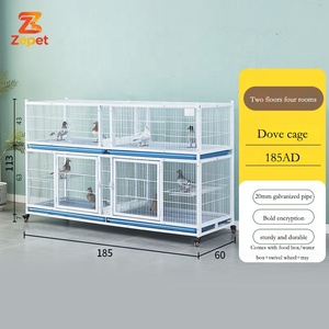 Cages à pigeons durables en métal galvanisé, empilables avec roues, idéales pour l'élevage et la course des pigeons – Fournitures d'usine en promotion - Product Image 2
