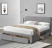 Top Kwaliteit King Size Light Grey Fluwelen Stof Fluwelen Gestoffeerde Lade Opslag Bed