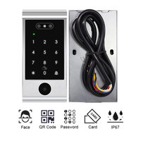 Pengontrol Akses Kode QR Pengenal Wajah TTLock Bluetooth WiFi Pembaca Kartu MF Tahan Air IP66 V6-QR