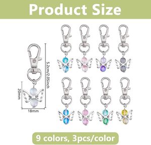 Porte-clés ange gardien personnalisé avec pierre de naissance du fabricant, porte-clés ange gardien personnalisé avec logo sur mesure, cadeau de mariage, cadeau de baptême, cadeau commémoratif - Product Image 2