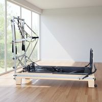 Pilates Reformer en érable avec tour complète, équipement de gym à domicile semi-intérieur, pour studio de yoga et Pilates