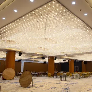 Professional Suppliers Hotel Clubhouse Banquet Hall Hanging Luxury Glass Led Chandeliers Light