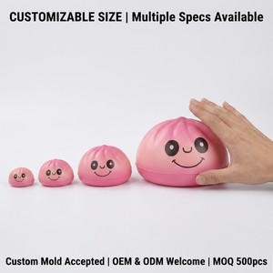 Juguete Antiestrés de TPR Suave y Colorido con Diseño de Bollo, Personalizable con Logotipo, Bajo MOQ, Hecho en China, Ideal para Regalo de Escritorio, Viral en <span class=keywords><strong>TikTok</strong></span> - Product Image 6